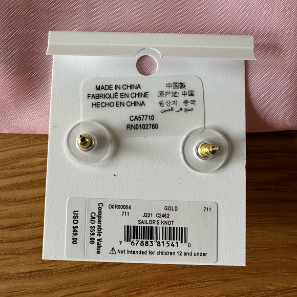 NWT Kate Spade Gold Knot Earrings - Picture 3 of 4